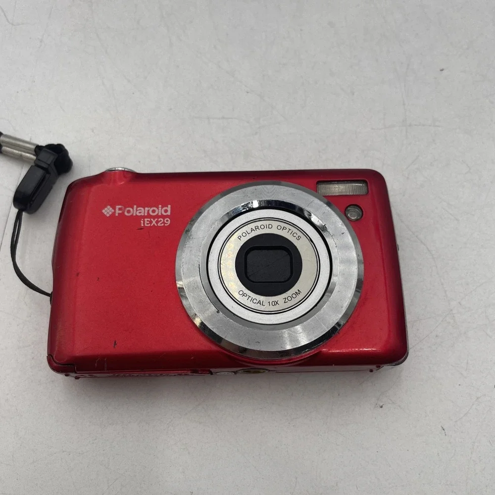 POLAROID IEX29 18MP 10X ZOOM DIGITAL CAMERA+New Battery+SD CARD RED+Case